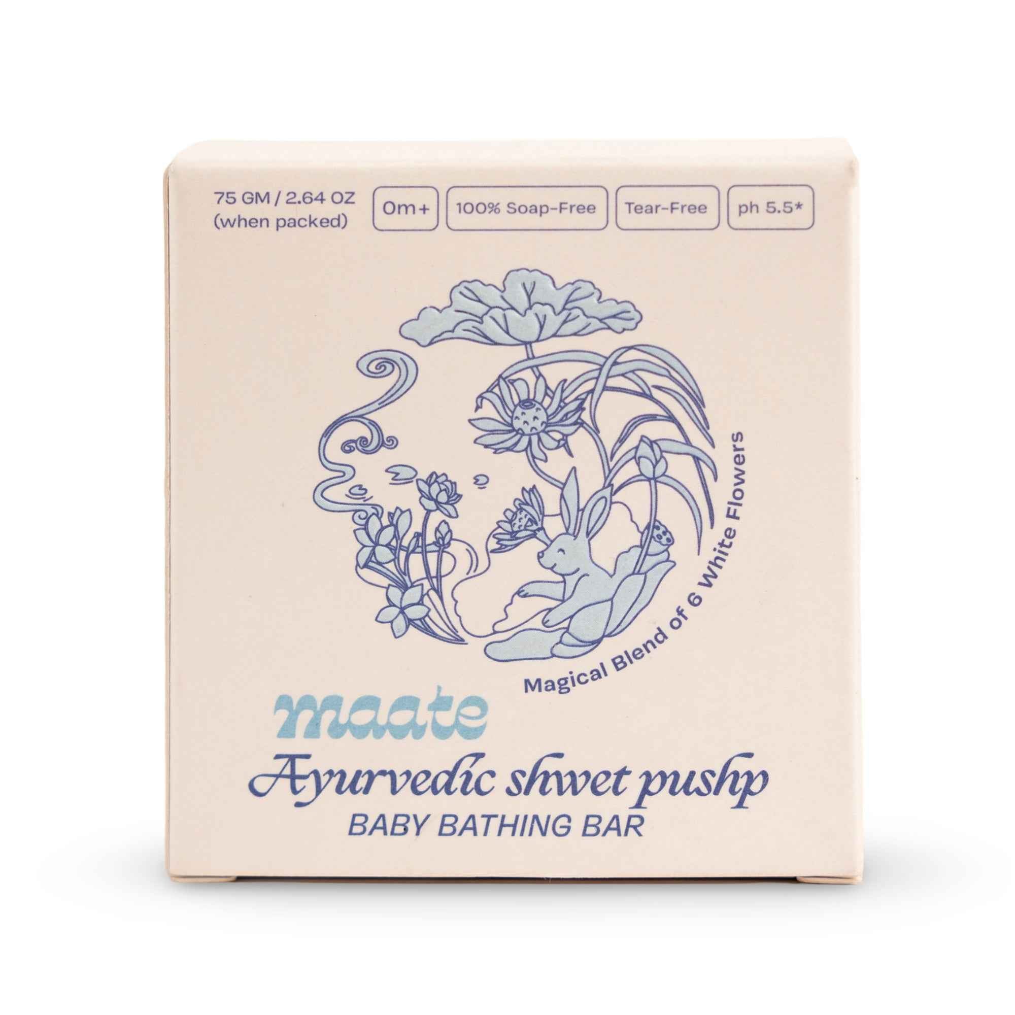 Maate Ayurvedic Shwet Pushp Baby Soap Bar - Set of 3