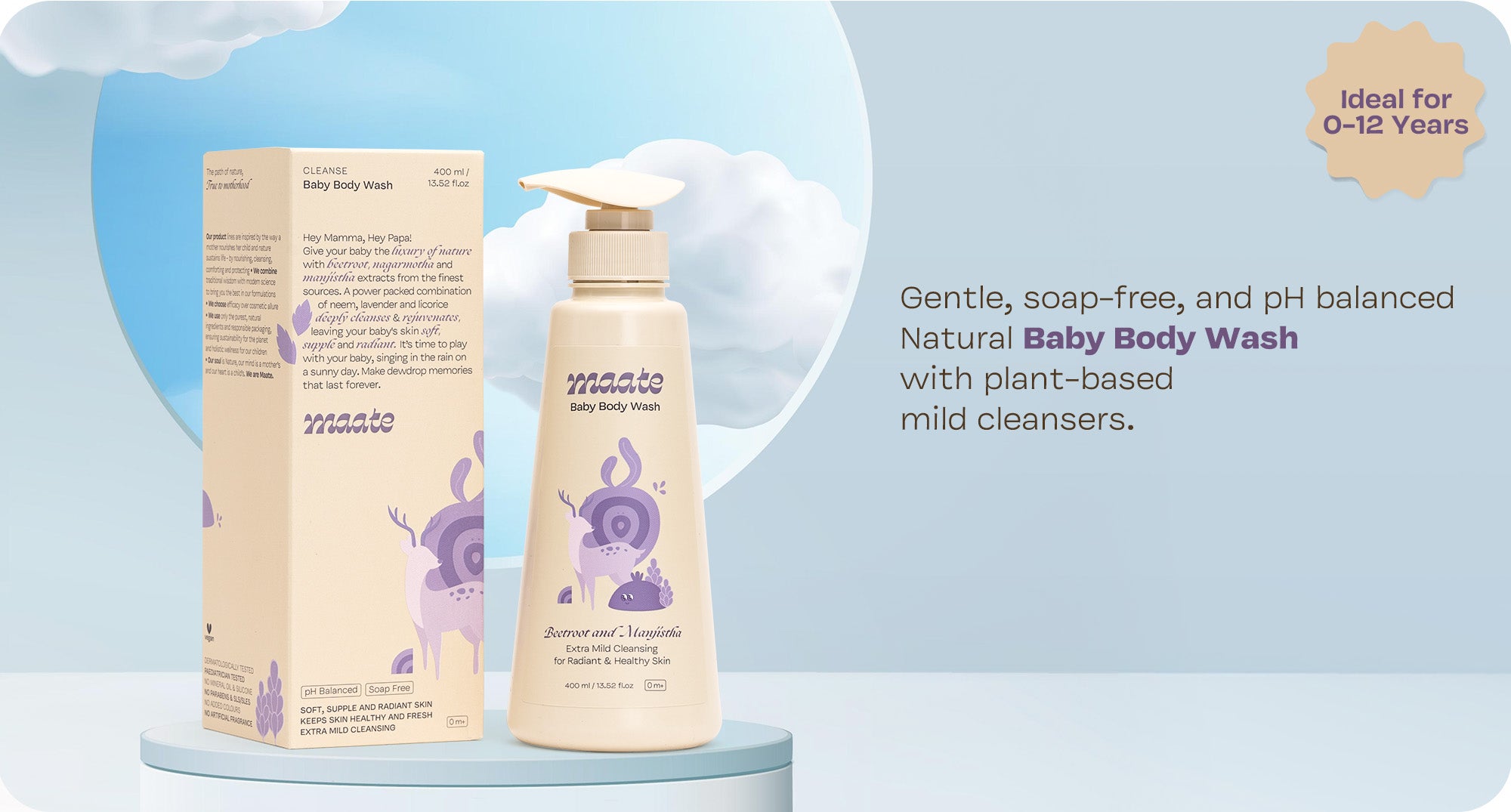 Baby Body Wash ph Balanced | Soap Free - 400 ML