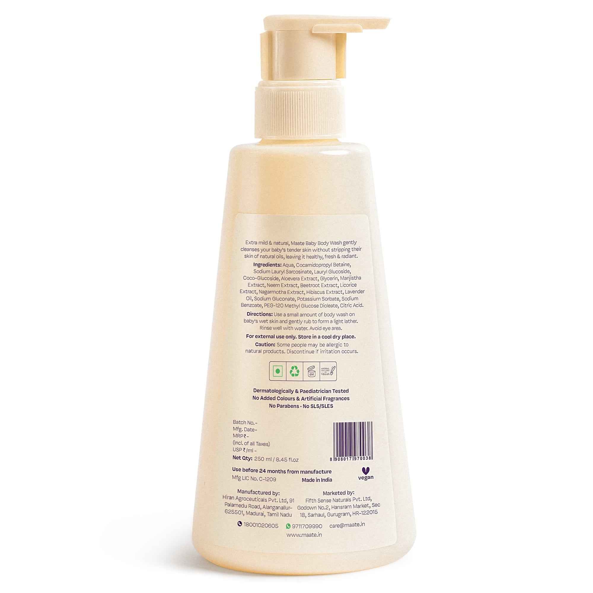Baby Body Wash ph Balanced | Soap Free - 250 ML - Maate