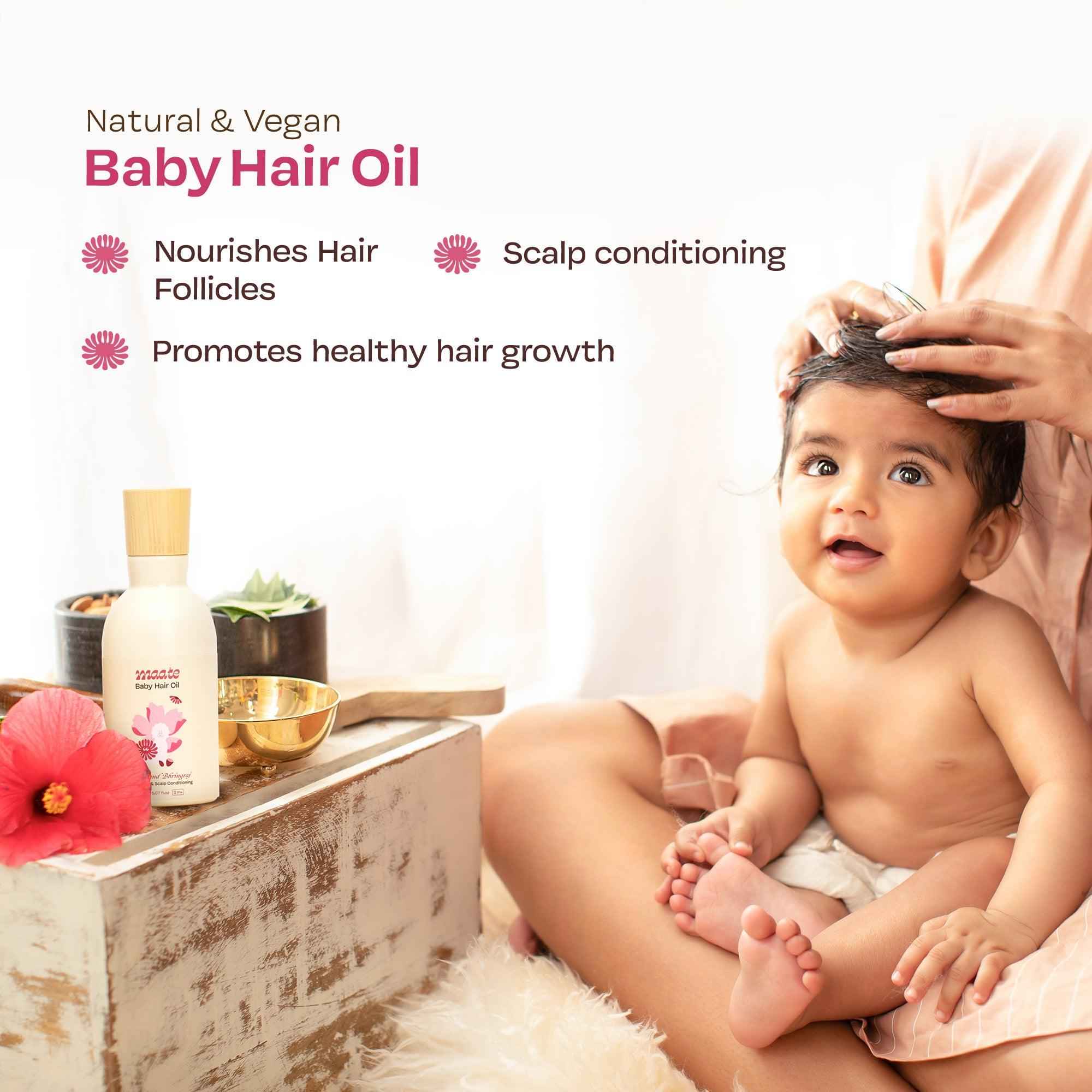 100% Natural Baby Hair Oil - 150 ML - Maate