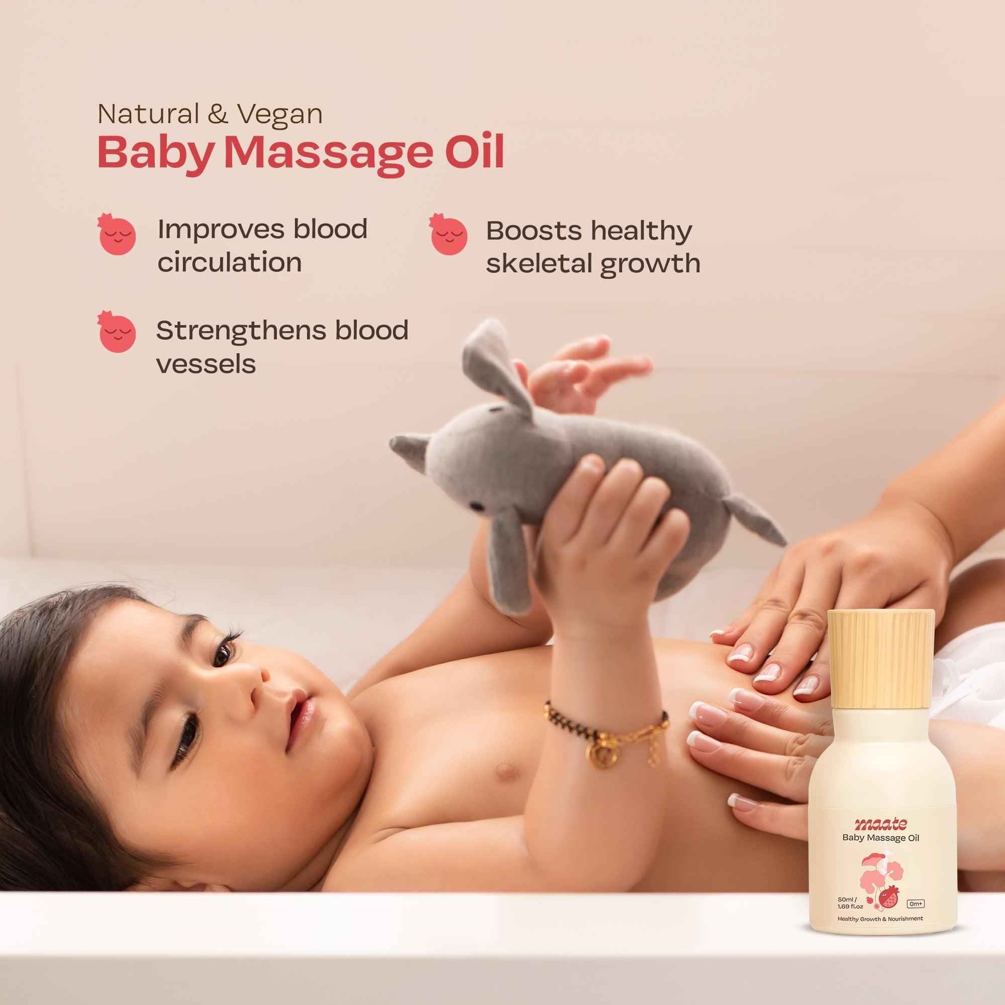 100% Natural Baby Massage Oil - 50 ML - Maate