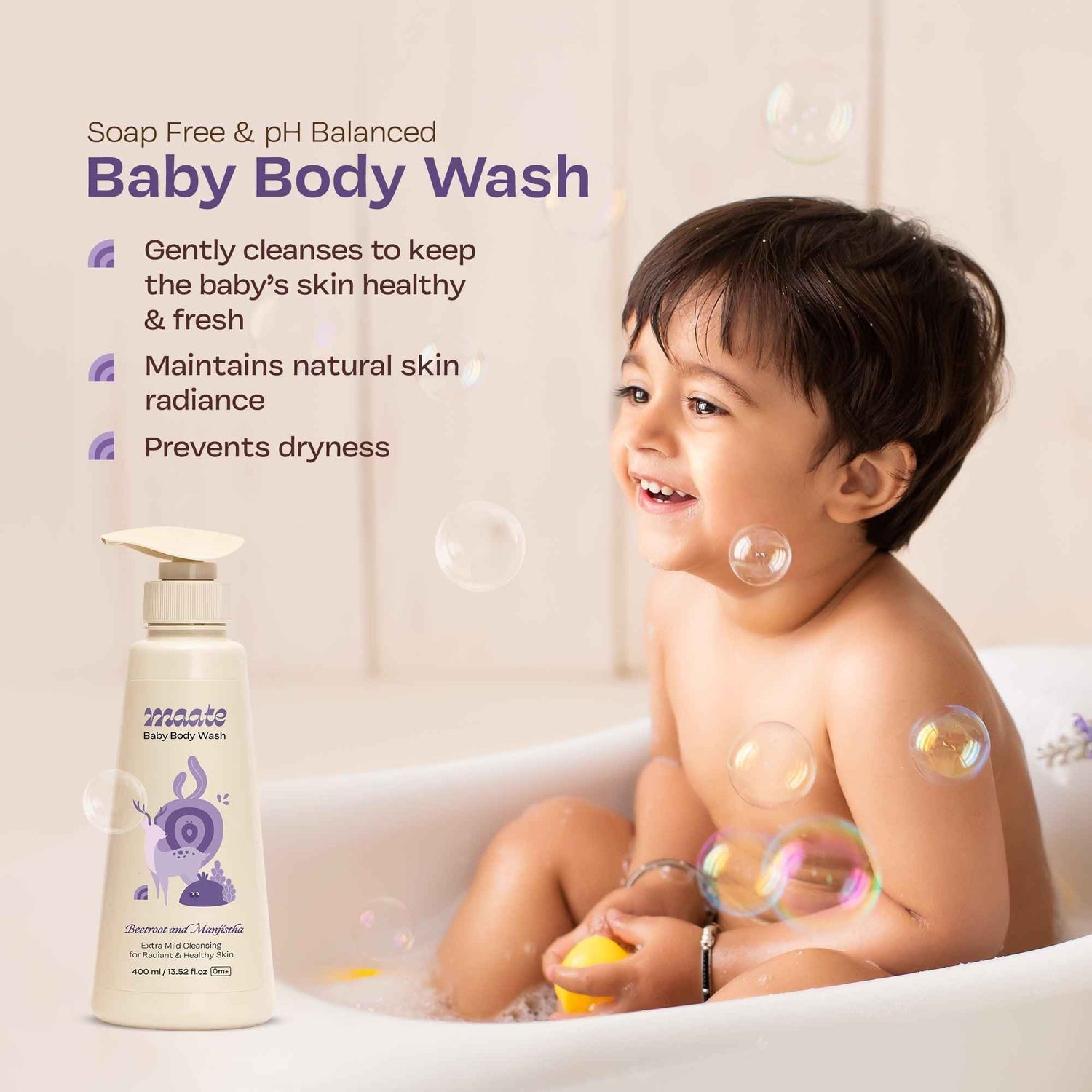 Baby Body Wash ph Balanced | Soap Free - 400 ML - Maate