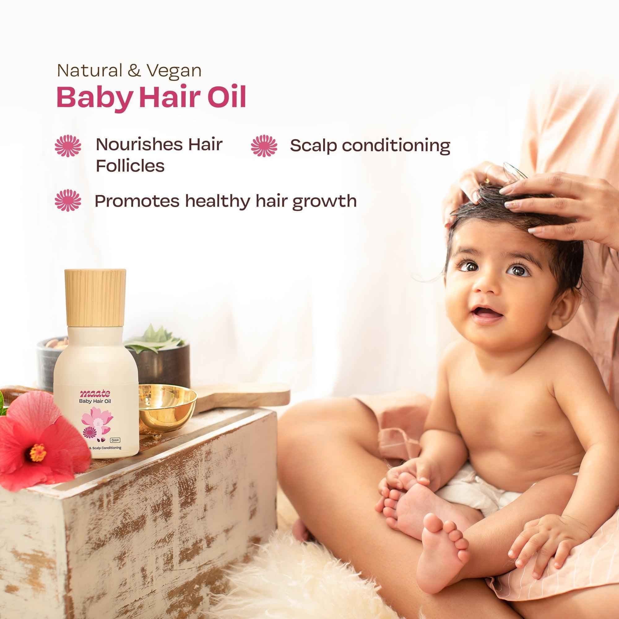 100% Natural Baby Hair Oil - 50 ML - Maate