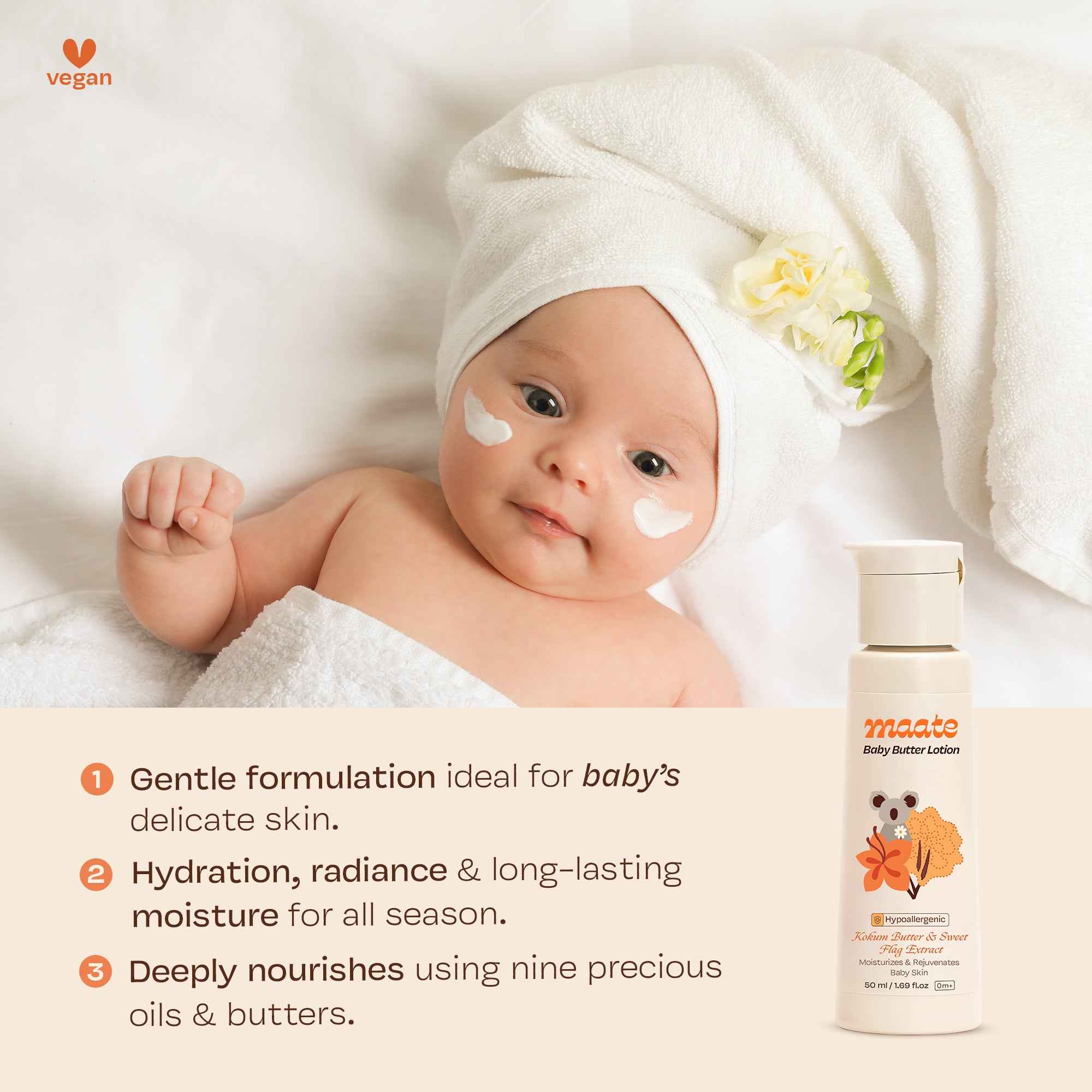 Maate Baby Butter Lotion 50ml- Hypoallergenic | Deep Hydration