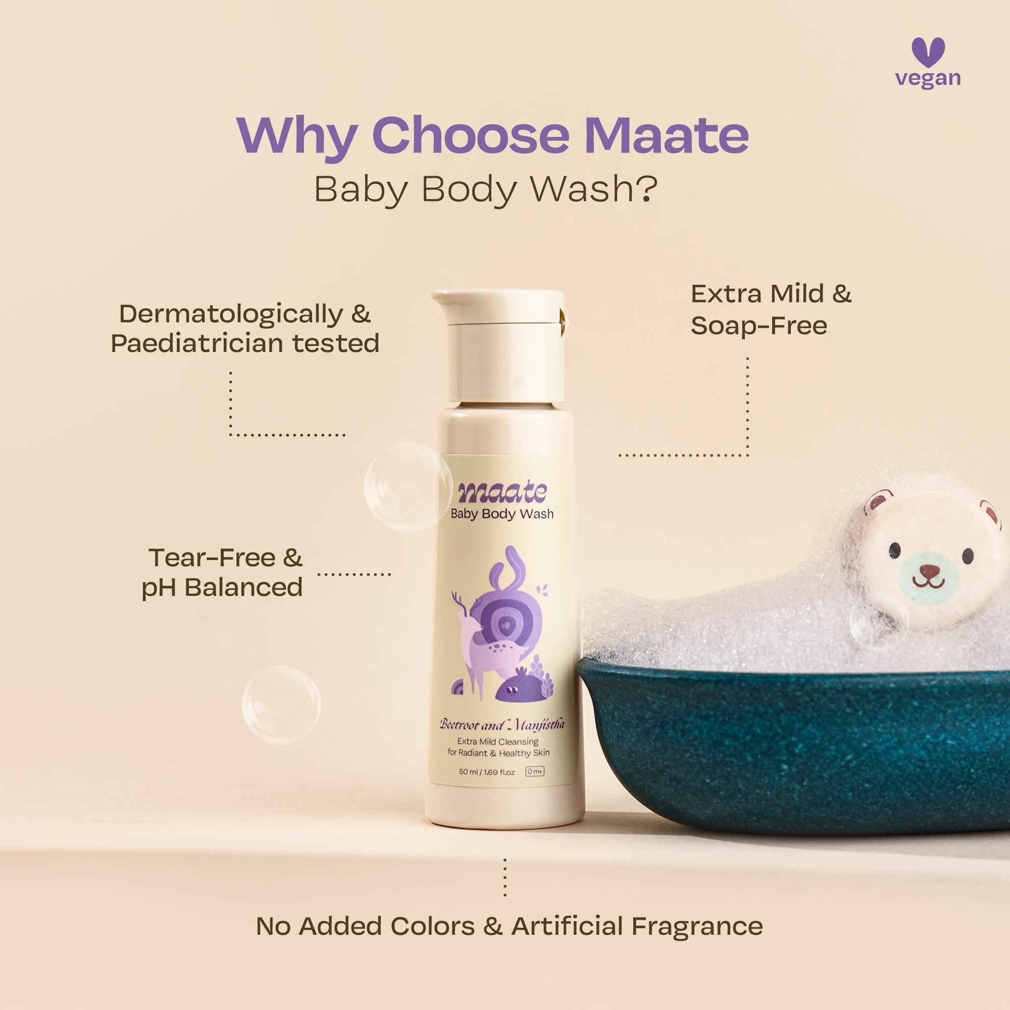 Baby Body Wash ph Balanced | Soap Free
- 50 ML - Maate