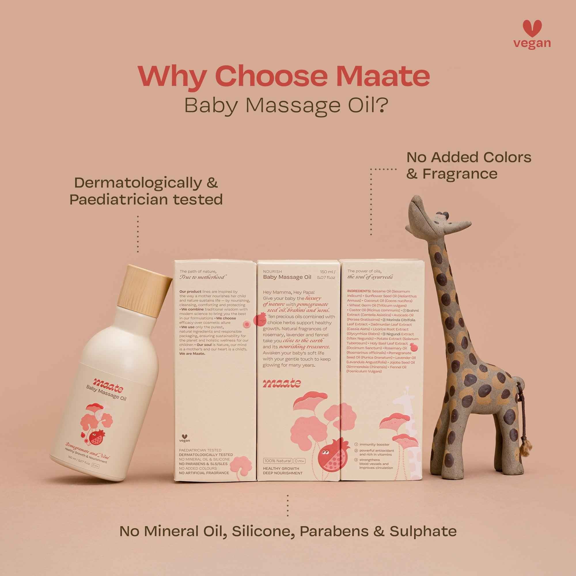 100% Natural Baby Massage Oil - 150 ML - Maate
