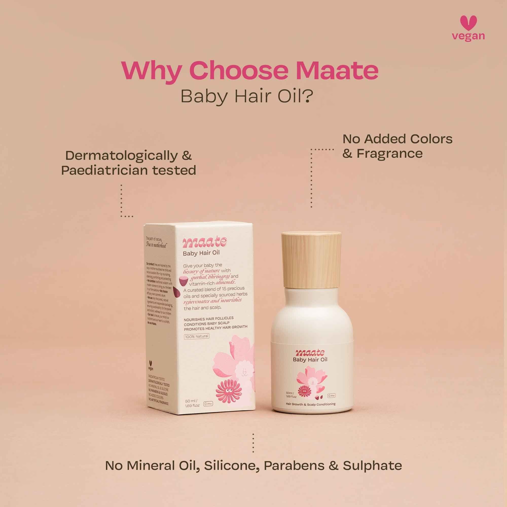100% Natural Baby Hair Oil - 50 ML - Maate