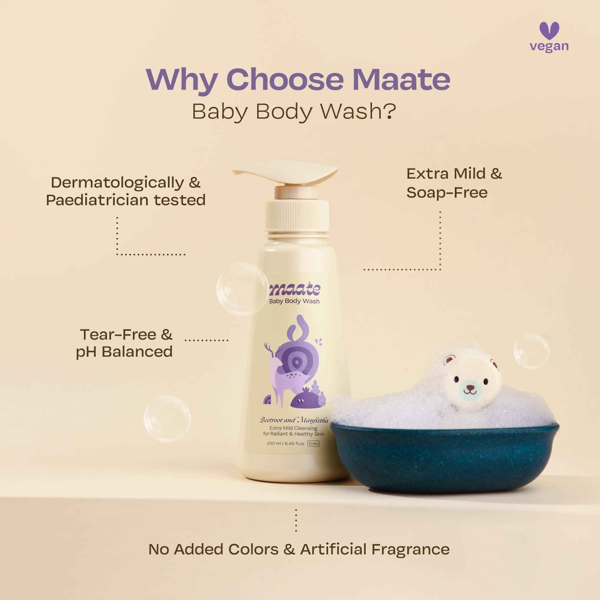 Baby Body Wash ph Balanced | Soap Free - 250 ML - Maate