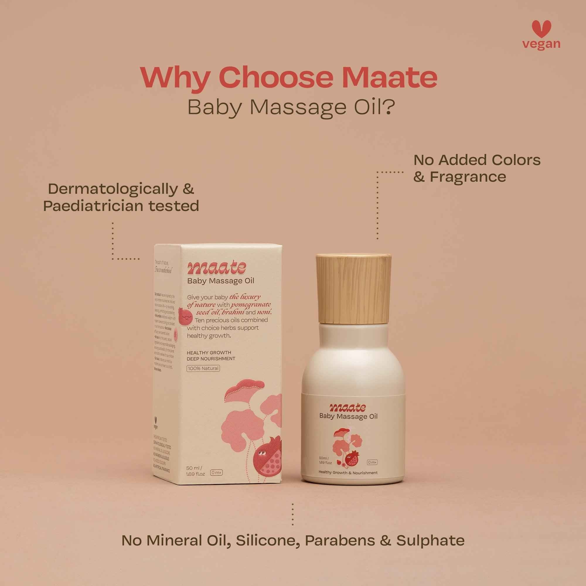 100% Natural Baby Massage Oil - 50 ML - Maate