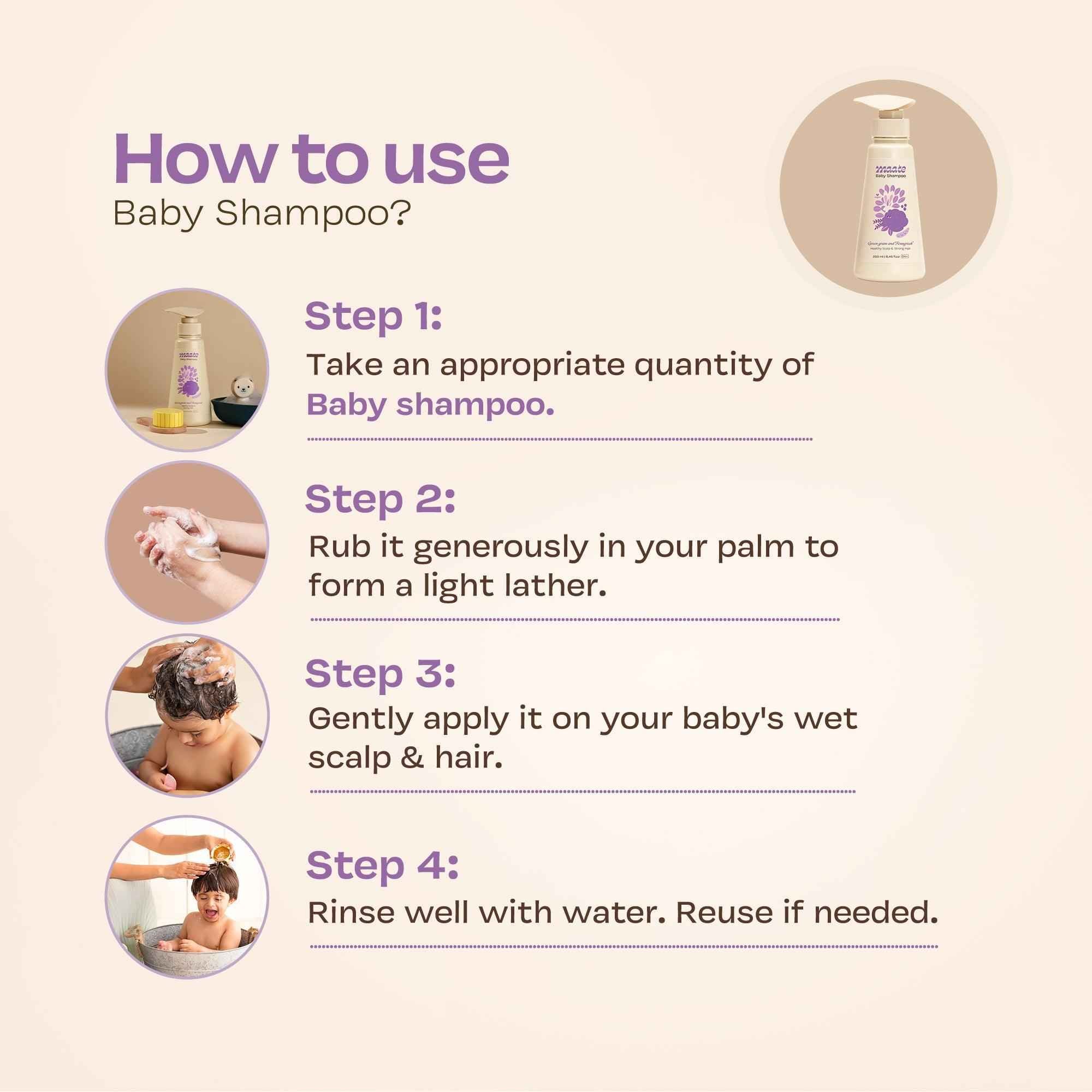 Tear Free Baby Shampoo - ph Balanced | Soap Free - 250 ML - Maate