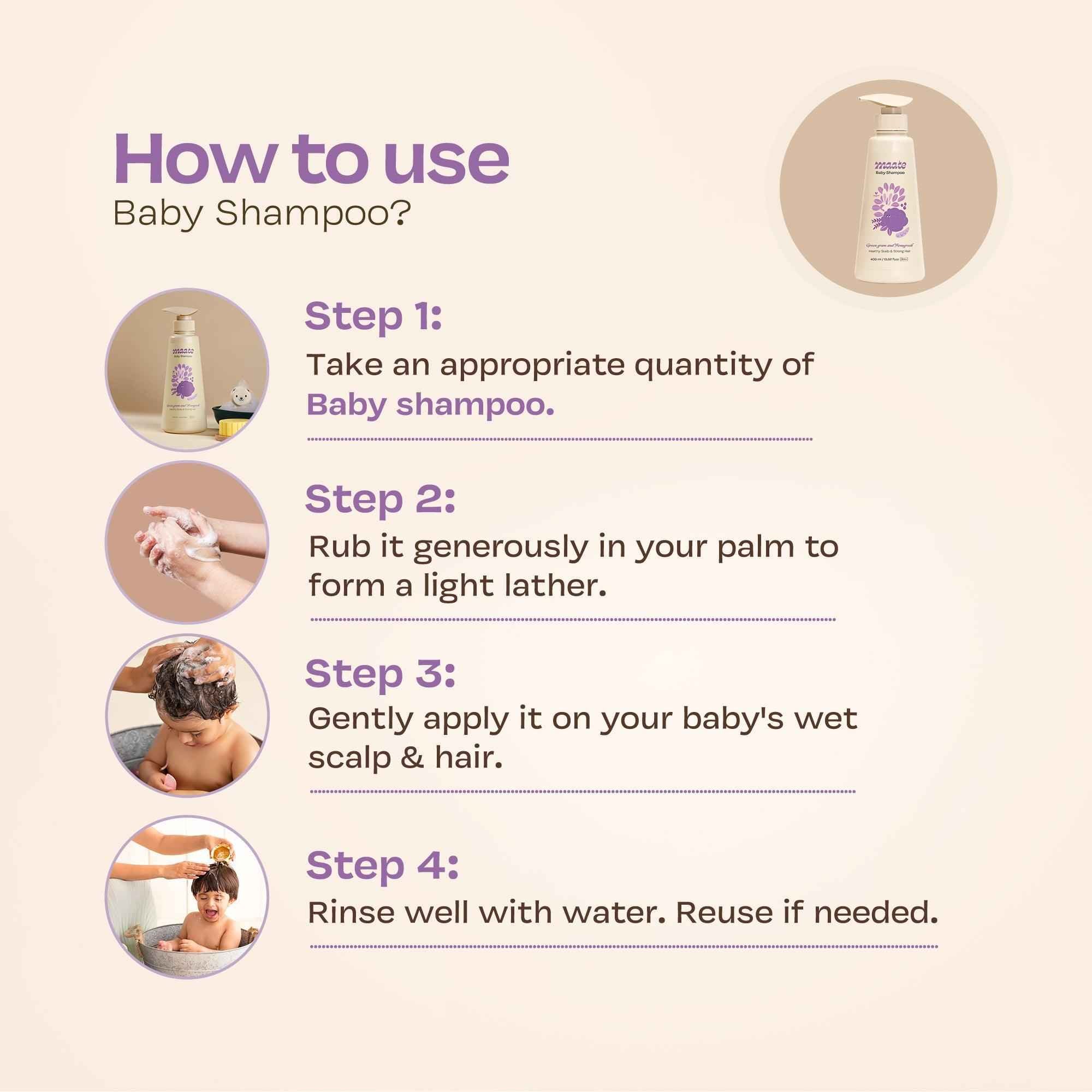 Tear Free Baby Shampoo - ph Balanced | Soap Free - 400 ML - Maate