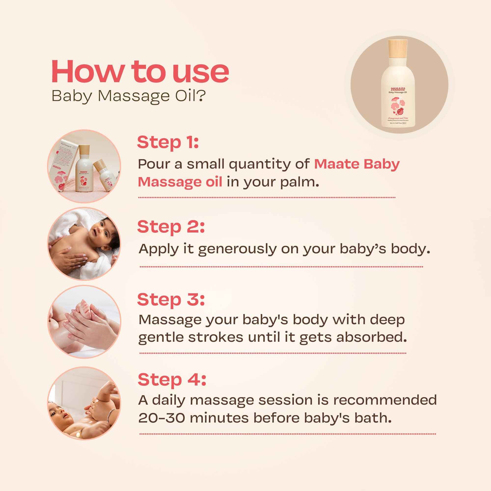 100% Natural Baby Massage Oil - 150 ML - Maate