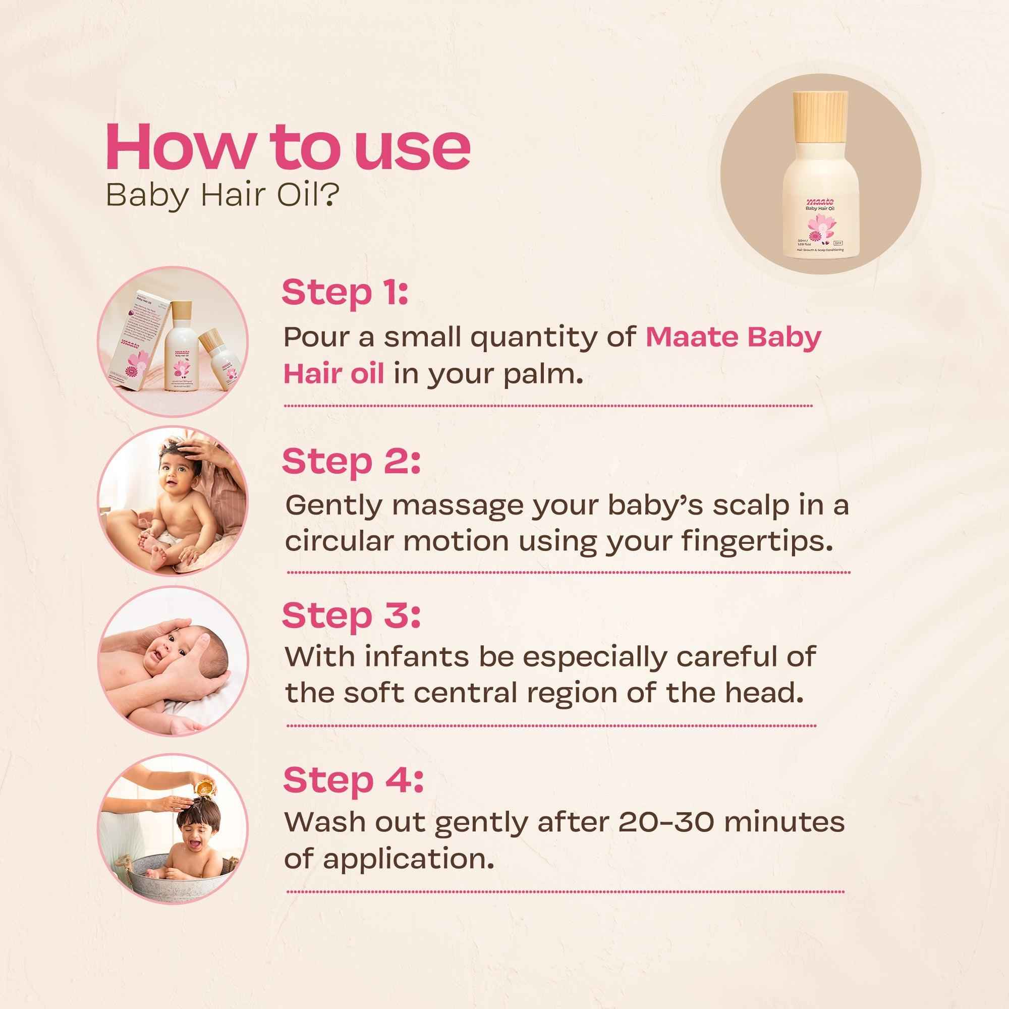 100% Natural Baby Hair Oil - 50 ML - Maate