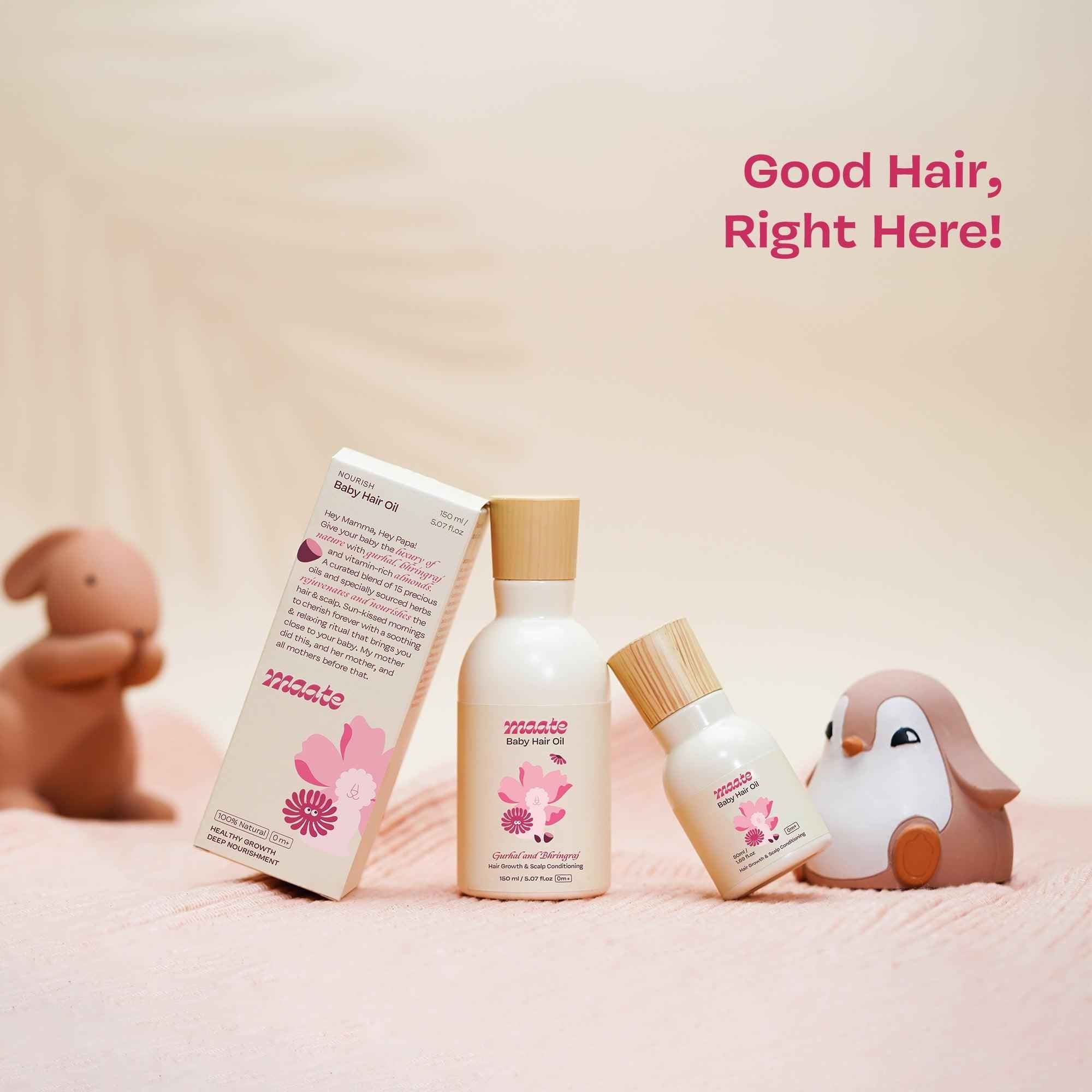 100% Natural Baby Hair Oil - 150 ML - Maate