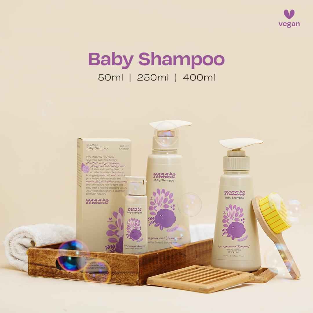 Tear Free Baby Shampoo - ph Balanced | Soap Free - 50 ML - Maate