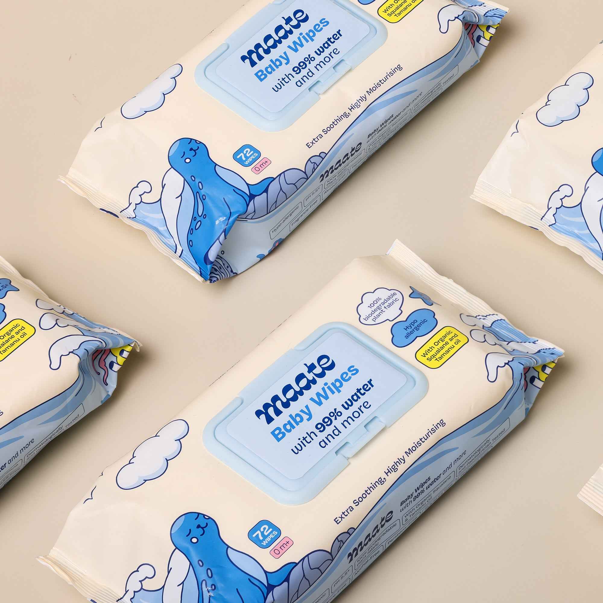 Maate Baby Wipes 99% Water | Hypoallergenic