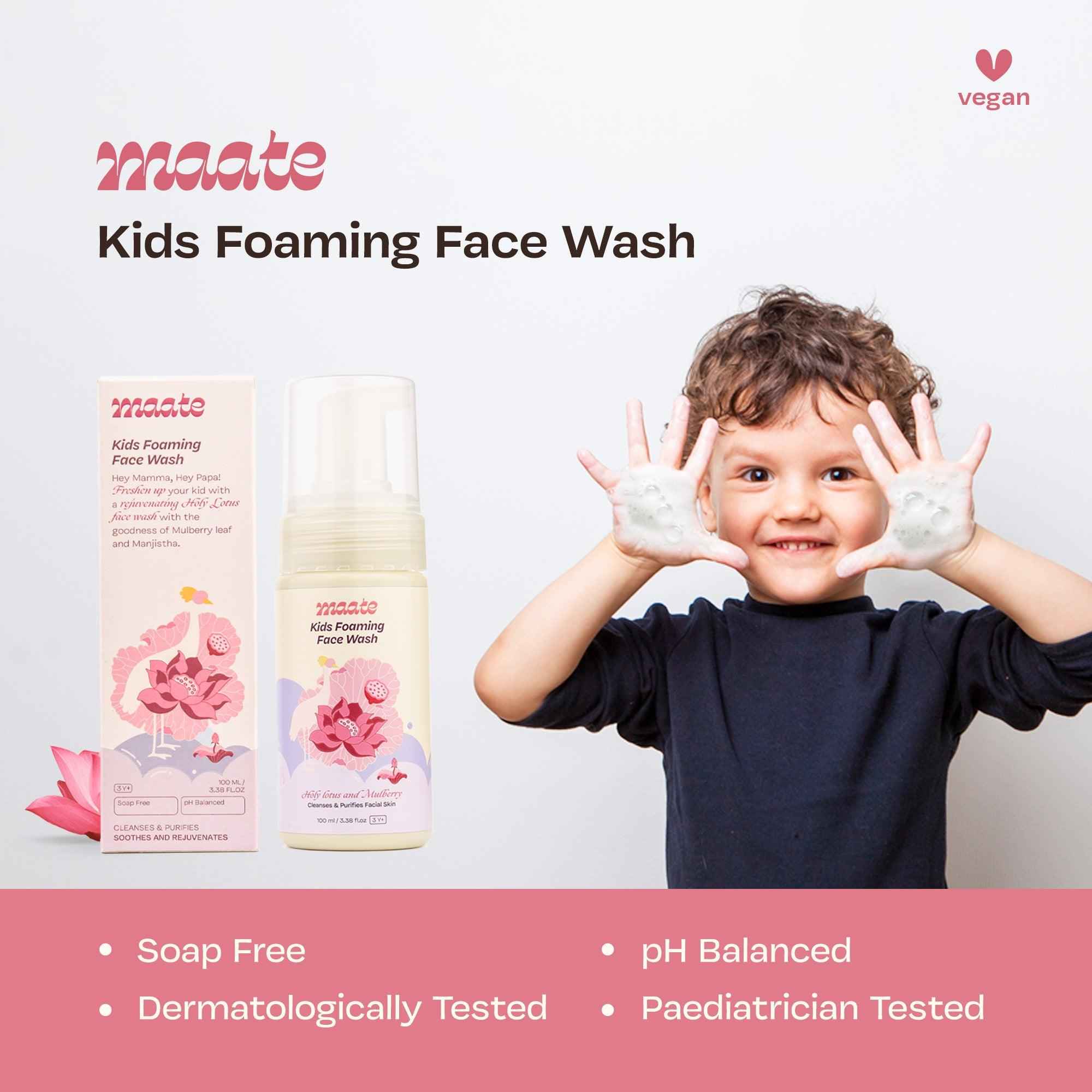 Maate Kids Foaming Face Wash - ph Balanced | Tear Free - Maate