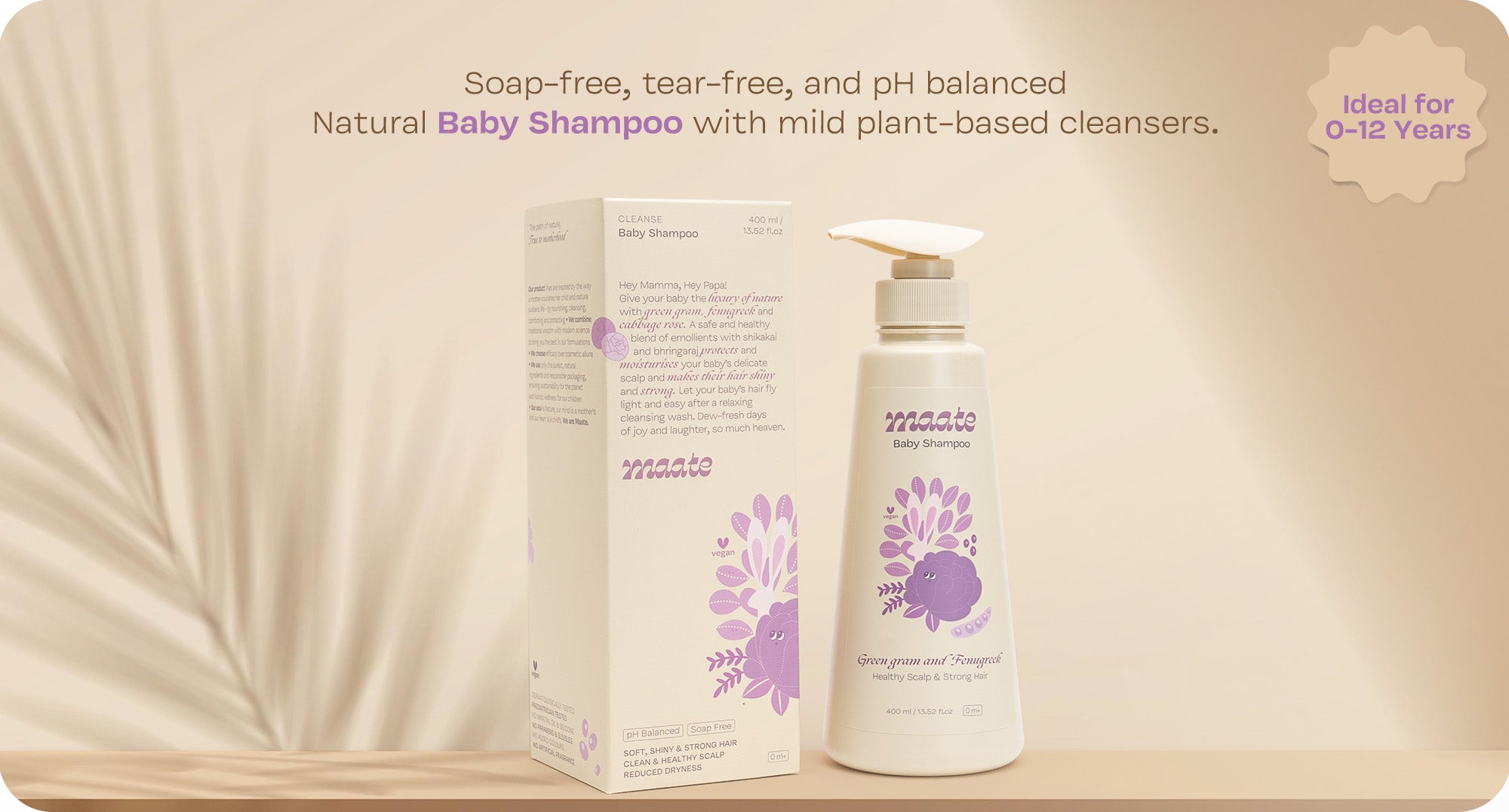 Tear Free Baby Shampoo - ph Balanced | Soap Free - 400 ML