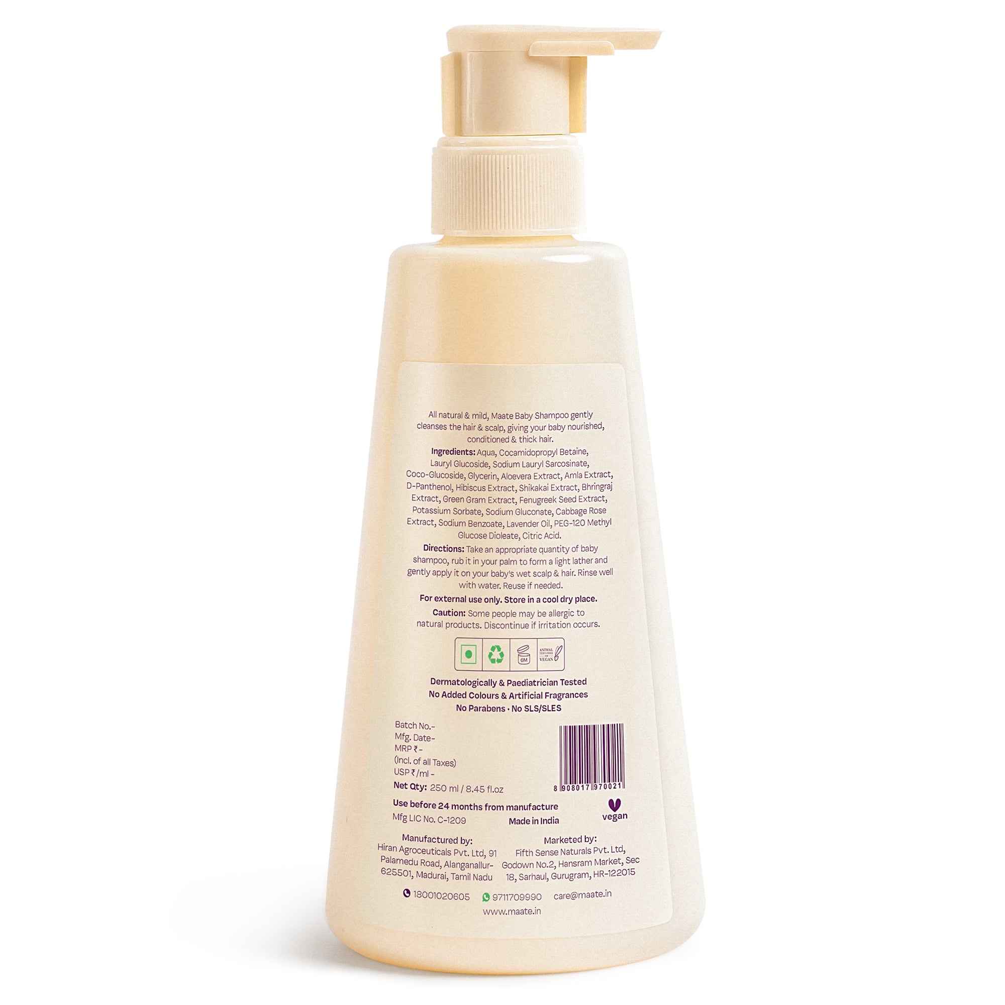 Tear Free Baby Shampoo - ph Balanced | Soap Free - 250 ML