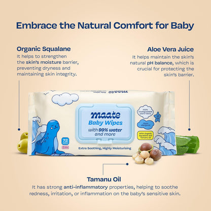 Maate Baby Wipes 99% Water