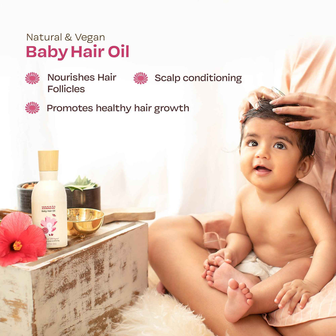 100% Natural Baby Hair Oil - 150 ML - Maate