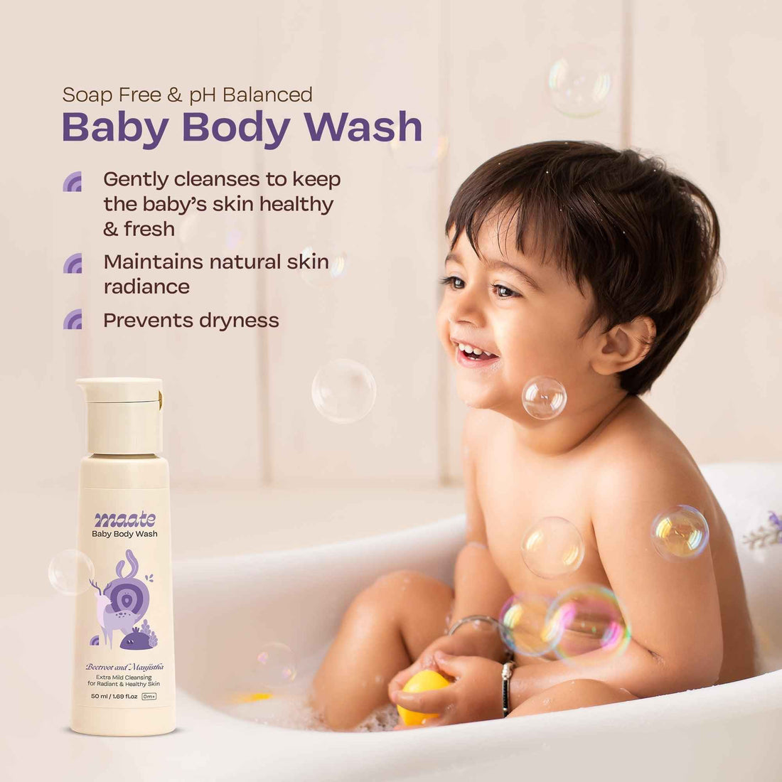 Baby Body Wash ph Balanced | Soap Free
 - 50 ML - Maate