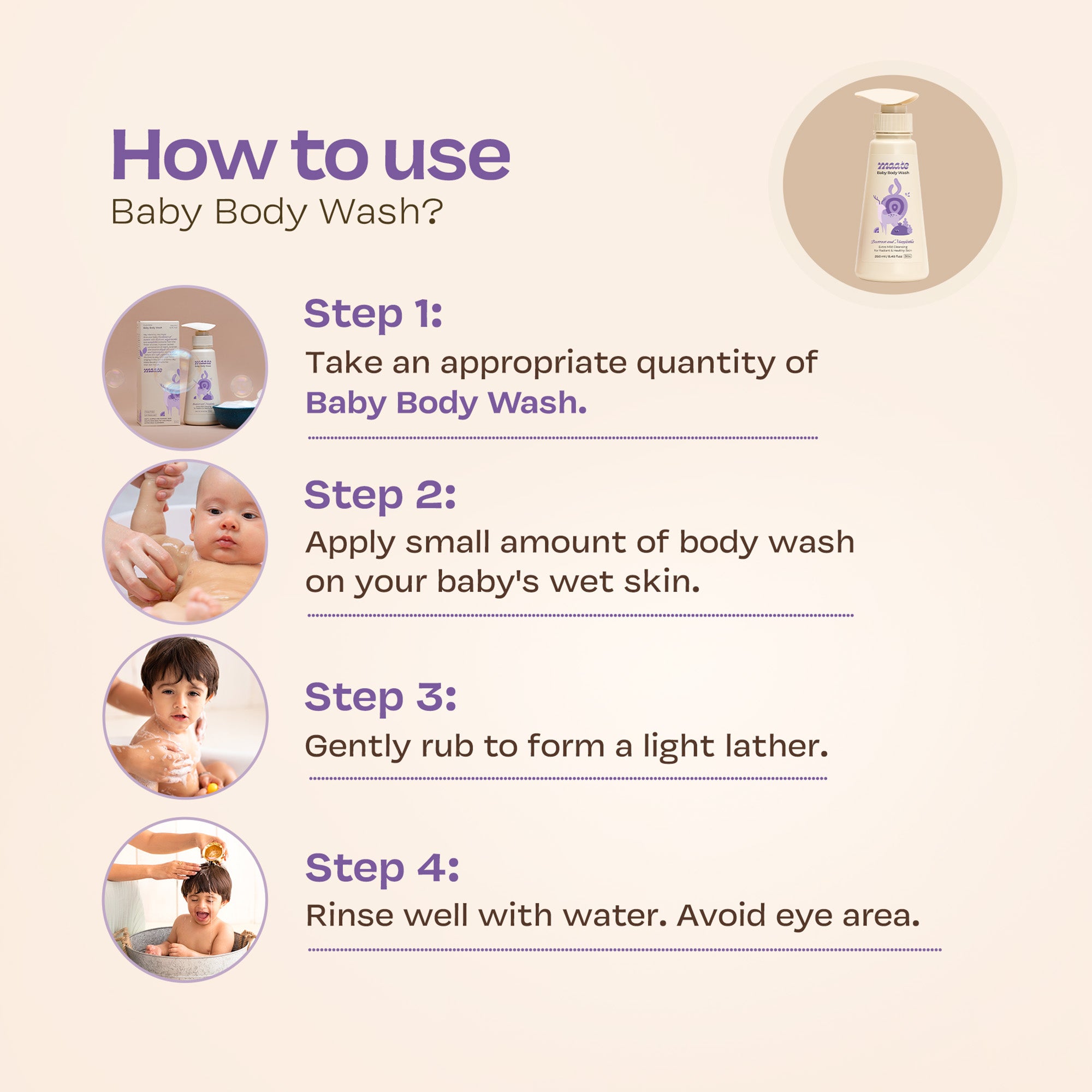 Baby Body Wash ph Balanced | Soap Free - 250 ML