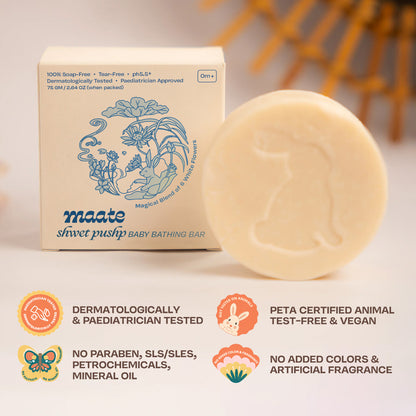 Maate Ayurvedic Shwet Pushp Baby Bathing Bar