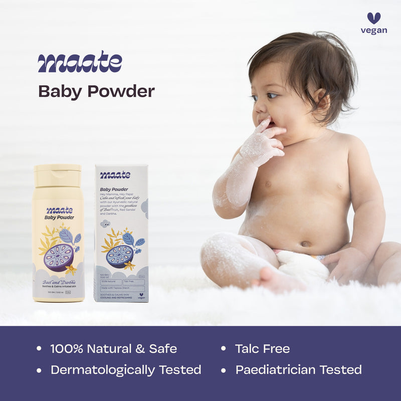Maate Ayurvedic Baby Powder - Talc Free | 100% Natural